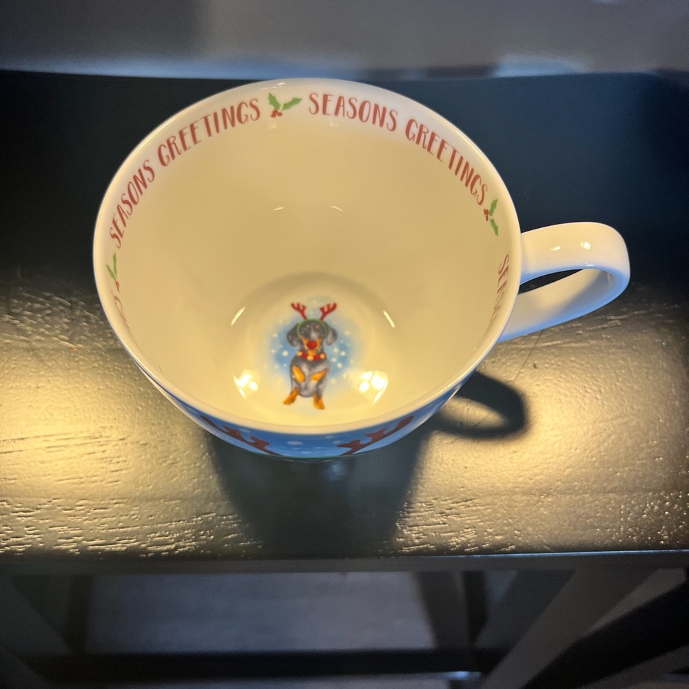 Festive Dachshund Seasons Greetings Mug